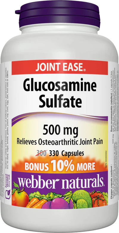 WEBBER NATURALS GLUCOSAMINE SULFATE CAPSULES, 500MG 330 CAPSULES