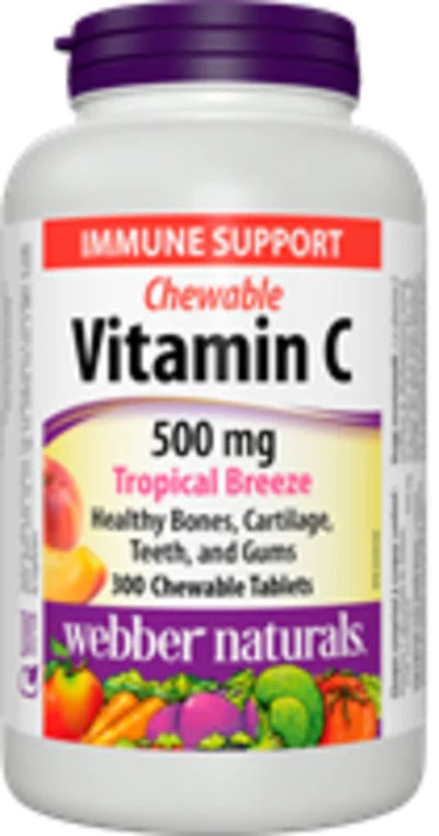 WEBBER NATURALS VITAMIN C CHEWABLE 500 MG, TROPICAL BREEZE, 300 CHEWABLE TABLETS