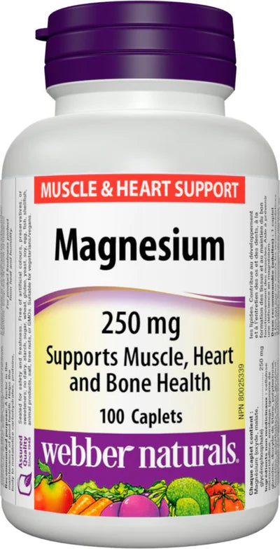 WEBBER NATURALS MAGNESIUM 250 MG, 100 CAPLETS