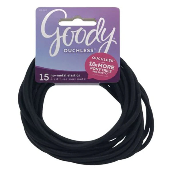 GOODY 15PCS OUCHLESS EXTRA THICK HAIR ELASTICS/NO METAL