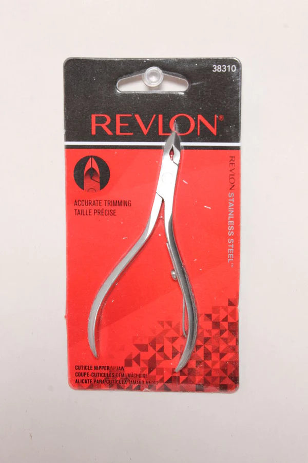 REVLON HALF JAW CUTICLE NIPPER, CUTICLE & HANGNAIL TRIMMER, MADE WITH STAINLESS STEEL