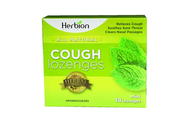 HERBION NATURALS COUGH DROPS, MINT, 18 COUNT