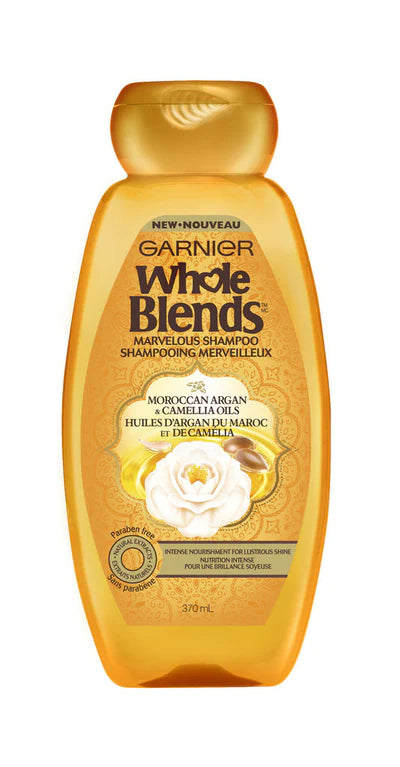 GARNIER WHOLE BLENDS SHAMPOO WITH MOROCCAN ARGAN & CAMELLIA OILS EXTRACTS, 12.5 FL OZ