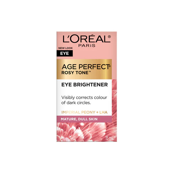 L'OREAL PARIS SKINCARE ROSY TONE ANTI-AGING EYE CREAM MOISTURIZER TO TREAT DARK CIRCLES AND UNDER EYE, VISIBLY COLOR CORRECTS DARK CIRCLES AND BRIGHTENS SKIN, SUITABLE FOR SENSITIVE SKIN, 0.5 OZ.