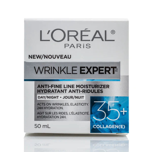 L'OREAL PARIS SKINCARE WRINKLE EXPERT 35+ COLLAGEN FACE MOISTURIZER TO REDUCE FINE LINES, HYDRATE ALL-DAY AND IMPROVE ELASTICITY, 1.7 OZ