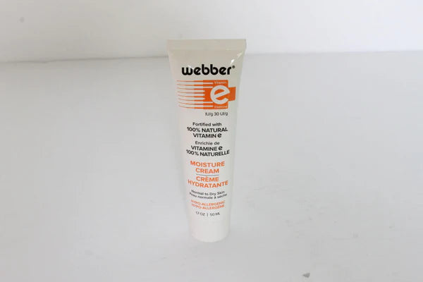 WEBBER HYDRATING CREAM, FACE MOISTURIZER, WITH VITAMIN E TO HELP THE APPEARANCE OF SCARS, BURNS, WRINKLES AND DRY SKIN (TUBE - 50 ML)