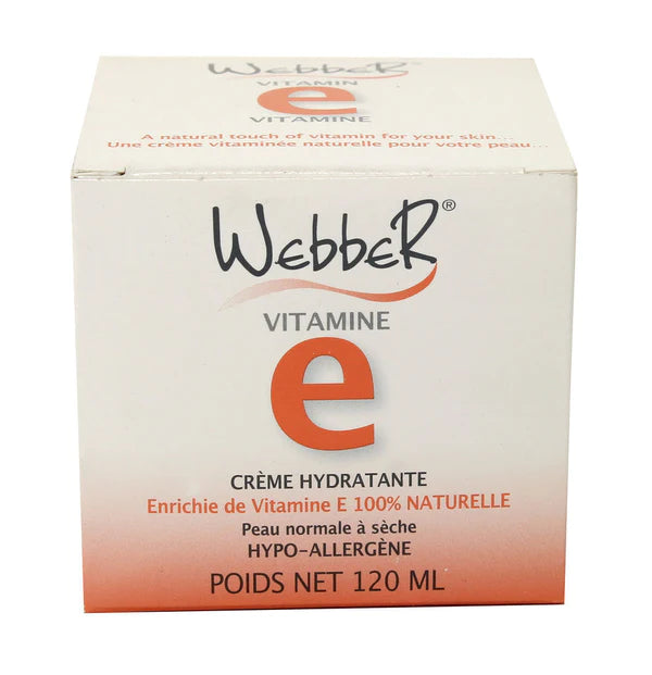 WEBBER HYDRATING CREAM, FACE MOISTURIZER, WITH VITAMIN E TO HELP THE APPEARANCE OF SCARS, BURNS, WRINKLES AND DRY SKIN (JAR - 120 ML)