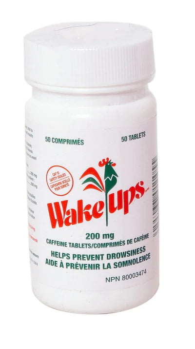 ADREM BRANDS WAKE-UPS MAXIMUM STRENGTH AND POTENCY CAFFEINE TABLET ALERTNESS AID, 200 MG