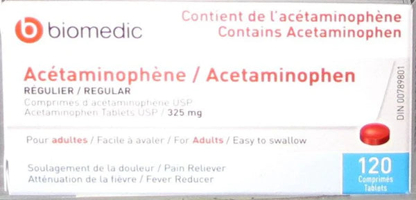 BIOMEDIC ACETAMINOPHEN EZ TABS 325MG 120TB