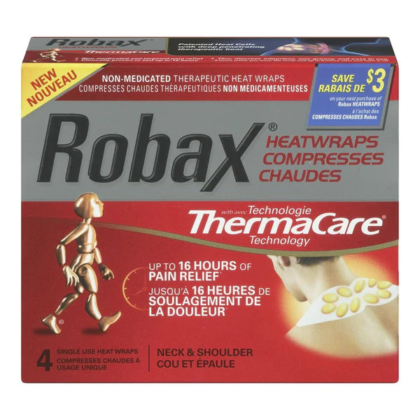 ROBAX HEATWRAPS, THERMACARE NECK & SHOULDER, NON - MEDICATED PAIN RELIEF NECK & SHOULDER HEATWRAP