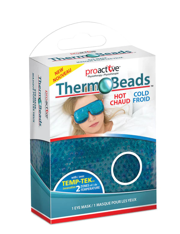 PROACTIVETHERM-O-BEADS REUSABLE HOT OR COLD THERAPY EYE MASK GEL COMPRESS FOR PAIN RELIEF, CONFORMING PEARL GEL BEADS PROVIDE SOOTHING HEAT THERAPY OR ICE COLD THERAPY