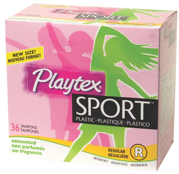 PLAYTEX SPORT UNSCENTED TAMPON, REGULAR ABSORBENCY, 36 COUNT