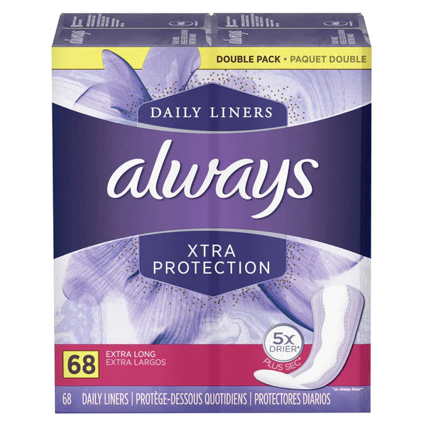 ALWAYS DRI-LINERS MAXIMUM PROTECTION, UNSCENTED-68 CT
