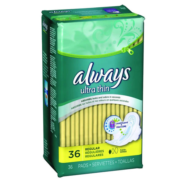 ALWAYS PADS ULTRA THIN SIZE 1-36 COUNT REGULAR