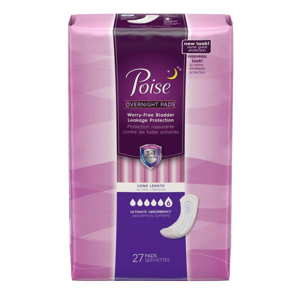 POISE ULTIMATE LONG PADS,27 COUNT