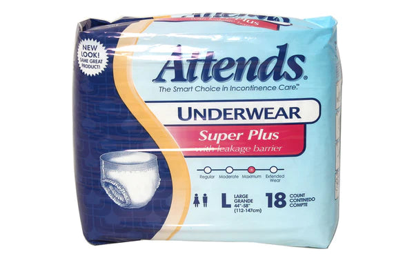 ATTENDS UNDERWEAR SUPER PLUS ABSORBENCY LARGE