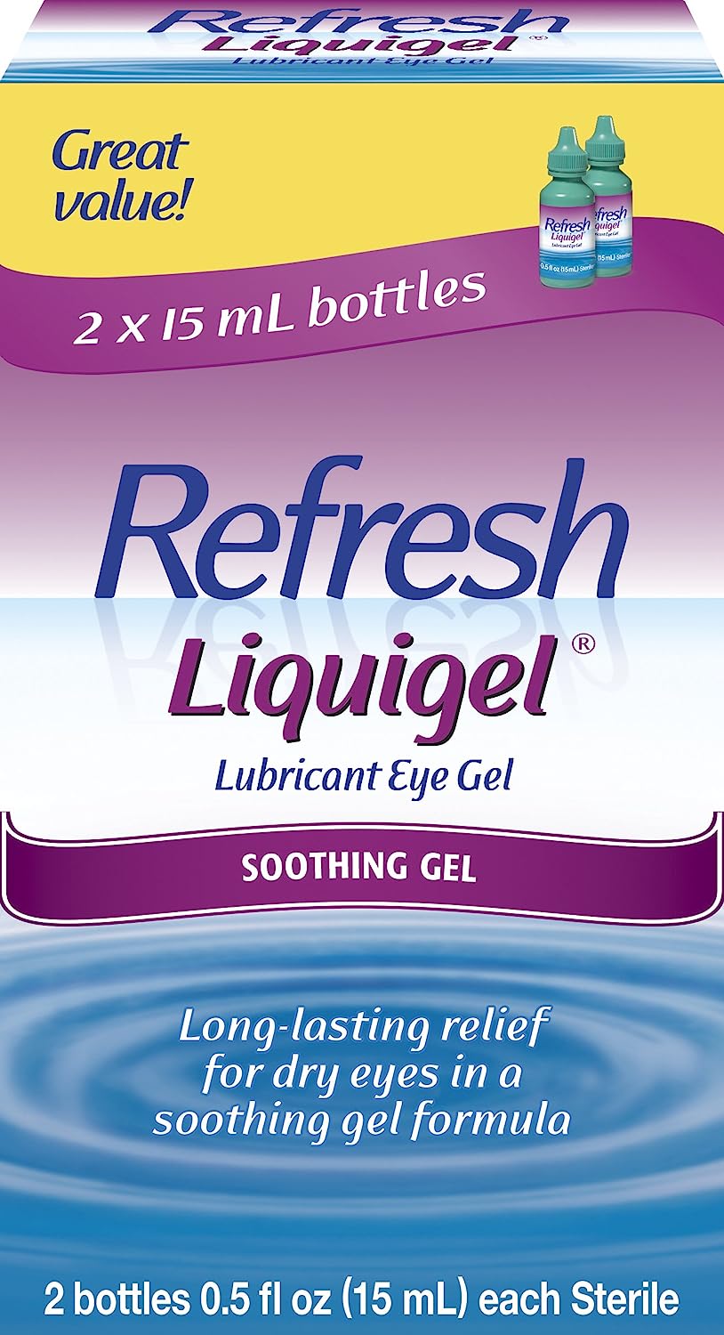 Refresh Liquigel Lubricant Eye Gel, 2 Bottles 0.5 Fl Oz (15mL) Each Sterile (30mL)