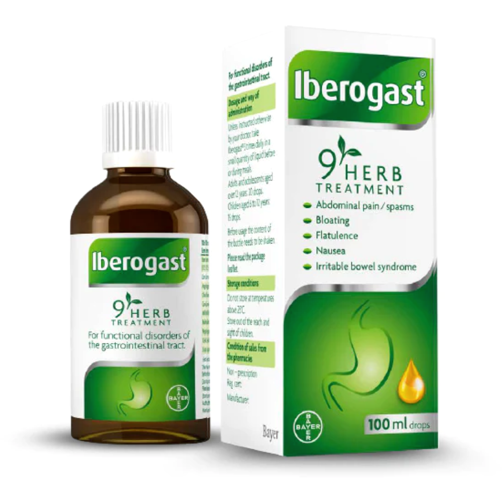 Iberogast: 9 Herb Treatment. Natural Digestive Relief for Stomach Pain, Bloating, and More. Pack of 2x100mL